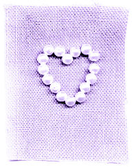 PALE LILAC BEADED HEART